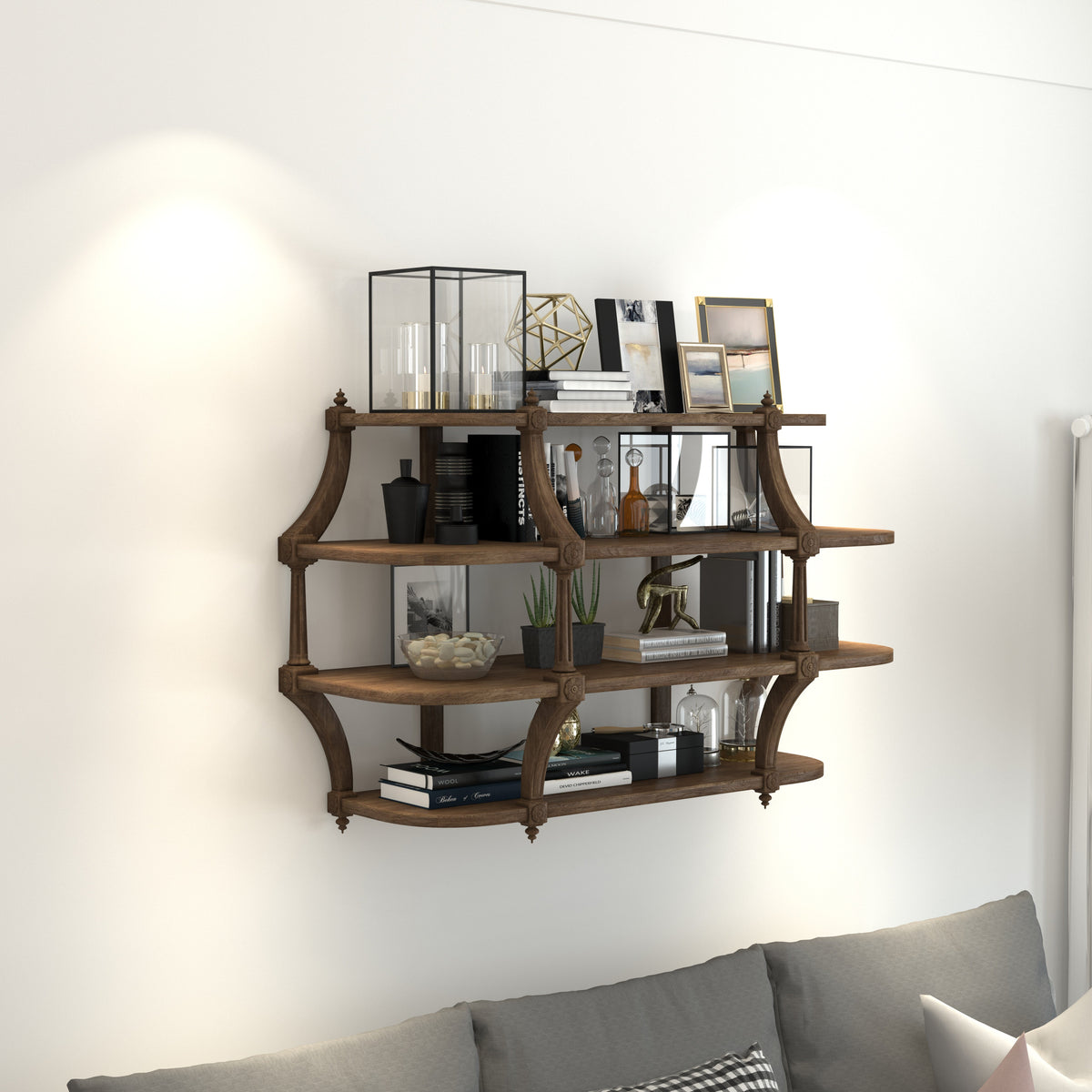 Orla Curved Vintage Wall Shelf — view 1