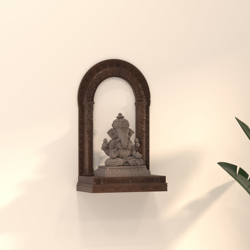 Bellamy Carved Arched Home Temple — view 1