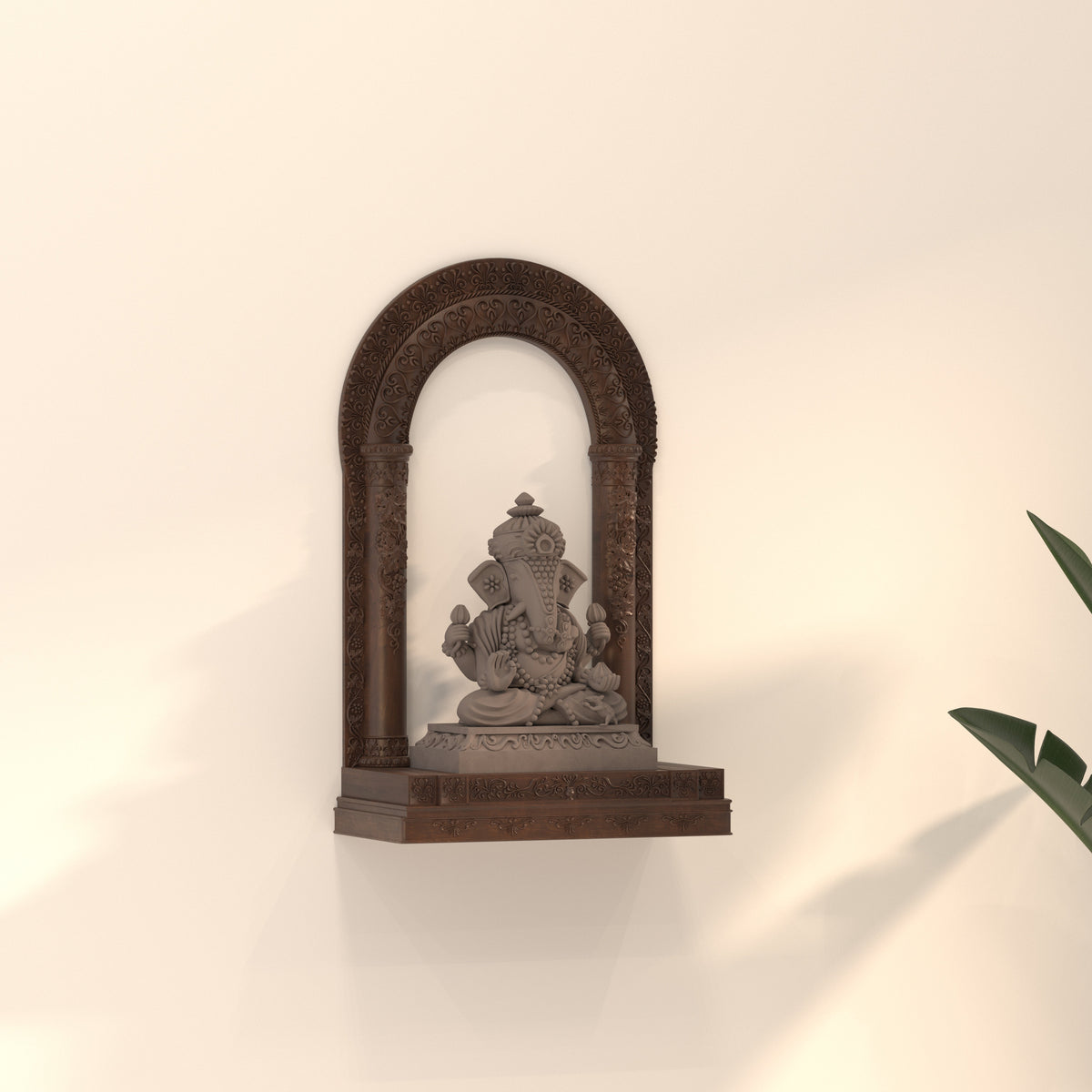 Bellamy Carved Arched Home Temple — view 1