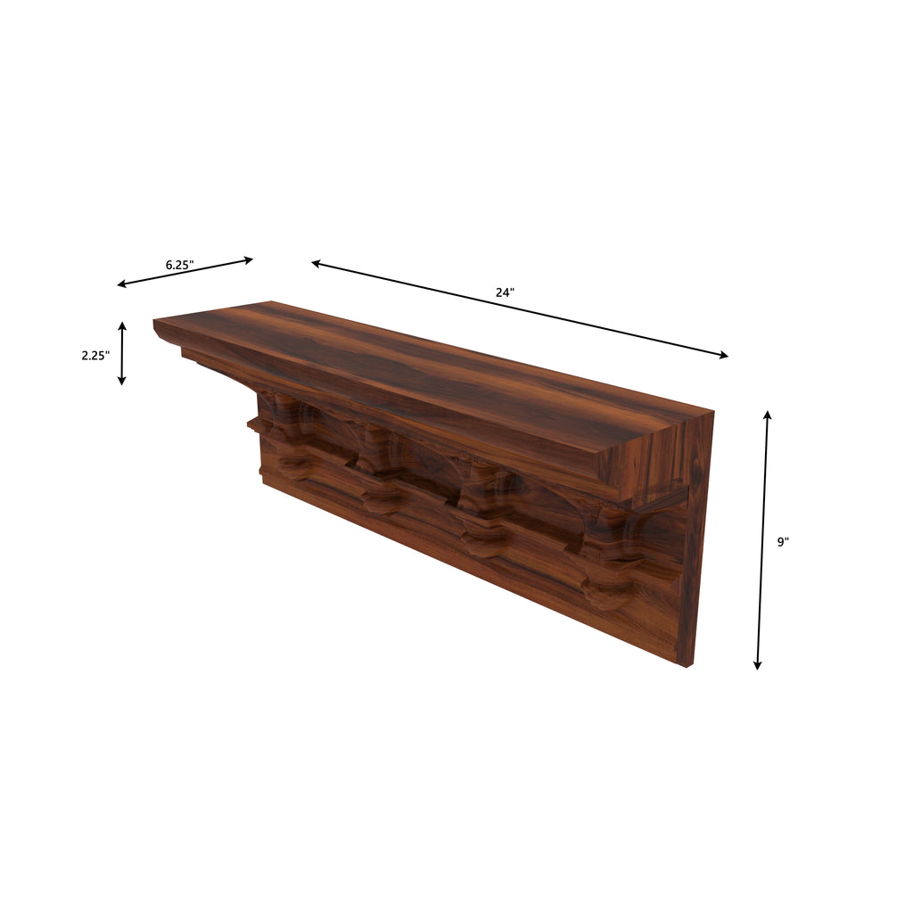 Saffron Carved Arched Wall Shelf — view 6