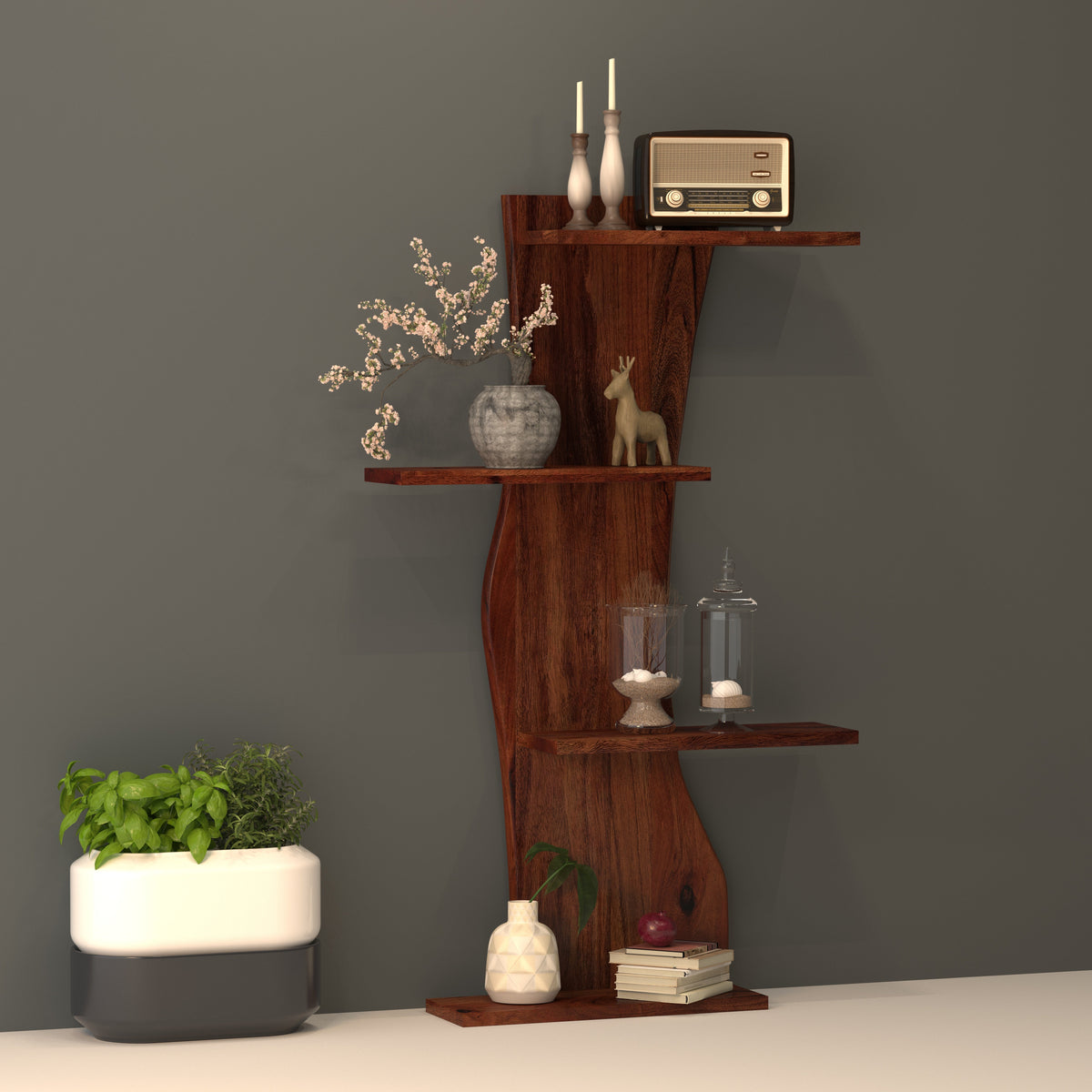 Leona Live Edge Tree Wall Shelf — view 1