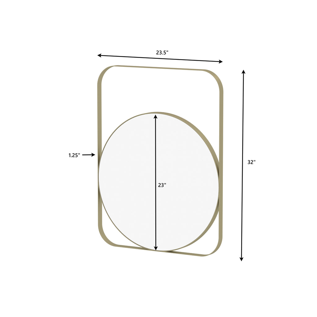 Bellamy Geometric Gold Metal Wall Mirror — view 6