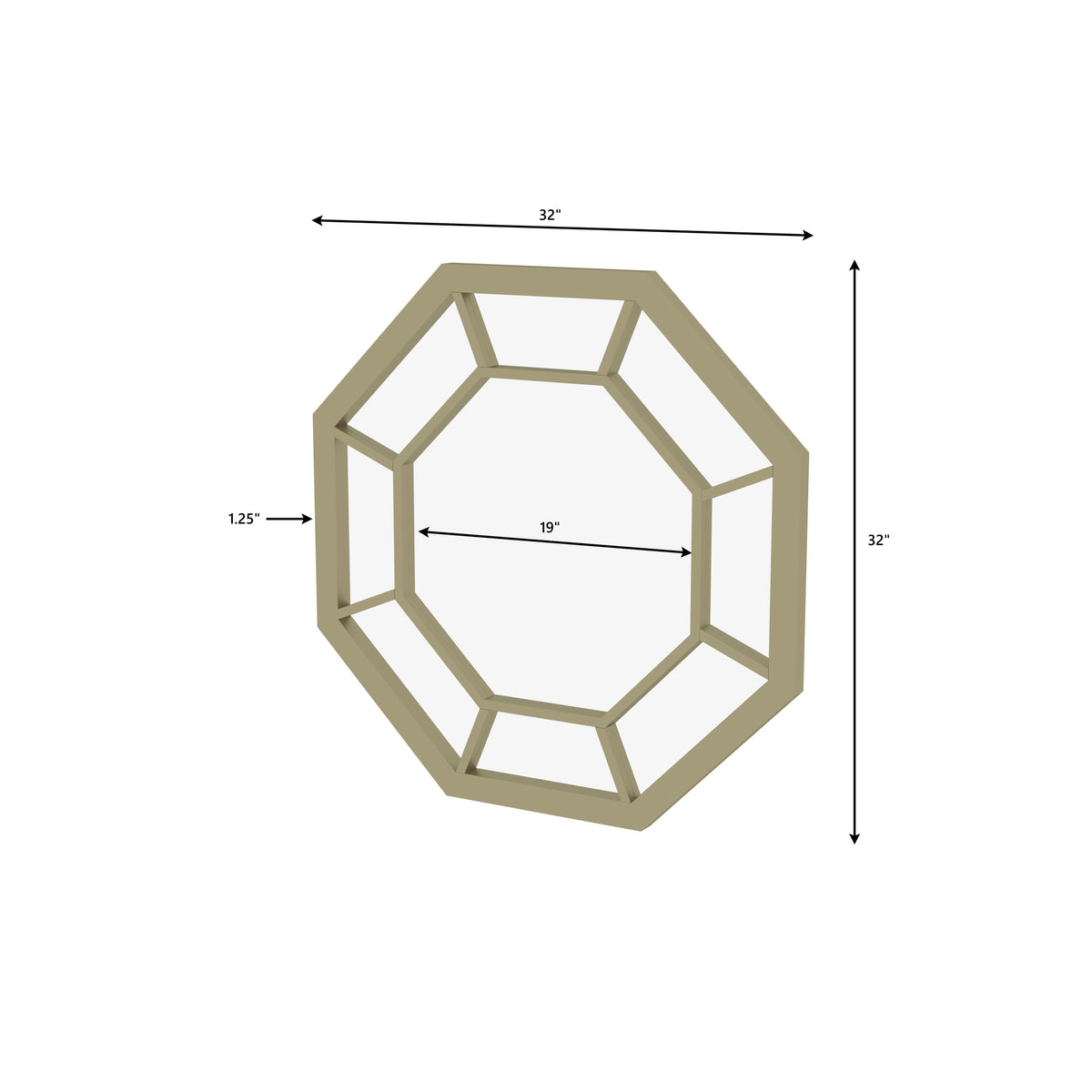 Arlo Geometric Octagonal Metal Wall Mirror — view 6