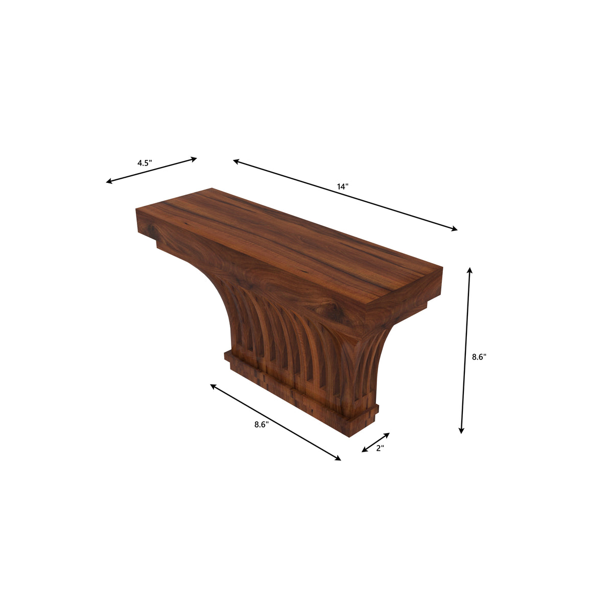 Stella Carved Arched Wall Shelf — view 6