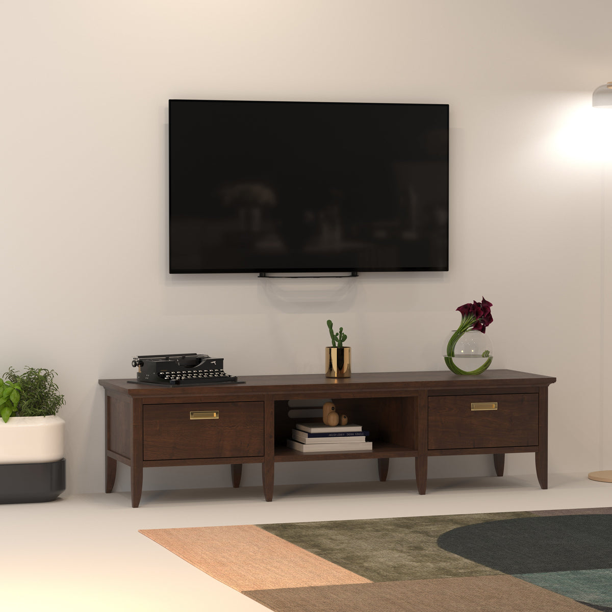 Elara Solid Wood TV Unit — view 1