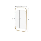 Aveline Rectangular Gold Metal Wall Mirror — view 6