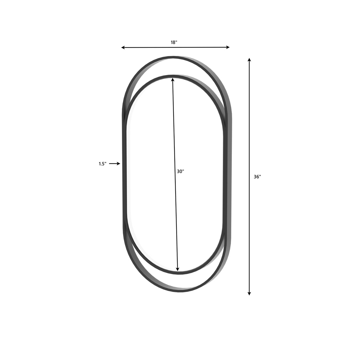 Calista Oval Black Metal Wall Mirror — view 6