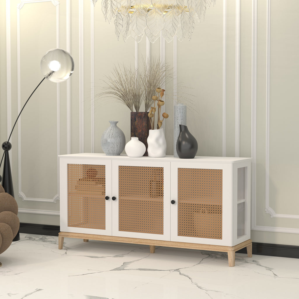 Bellamy Cane Panelled Engineered Wood Sideboard — view 1