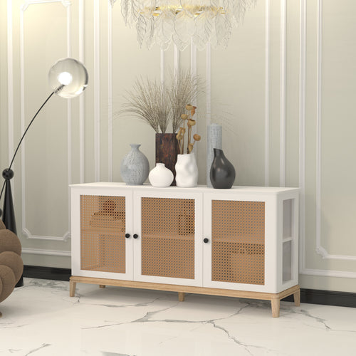 Bellamy Cane Panelled Engineered Wood Sideboard — view 1