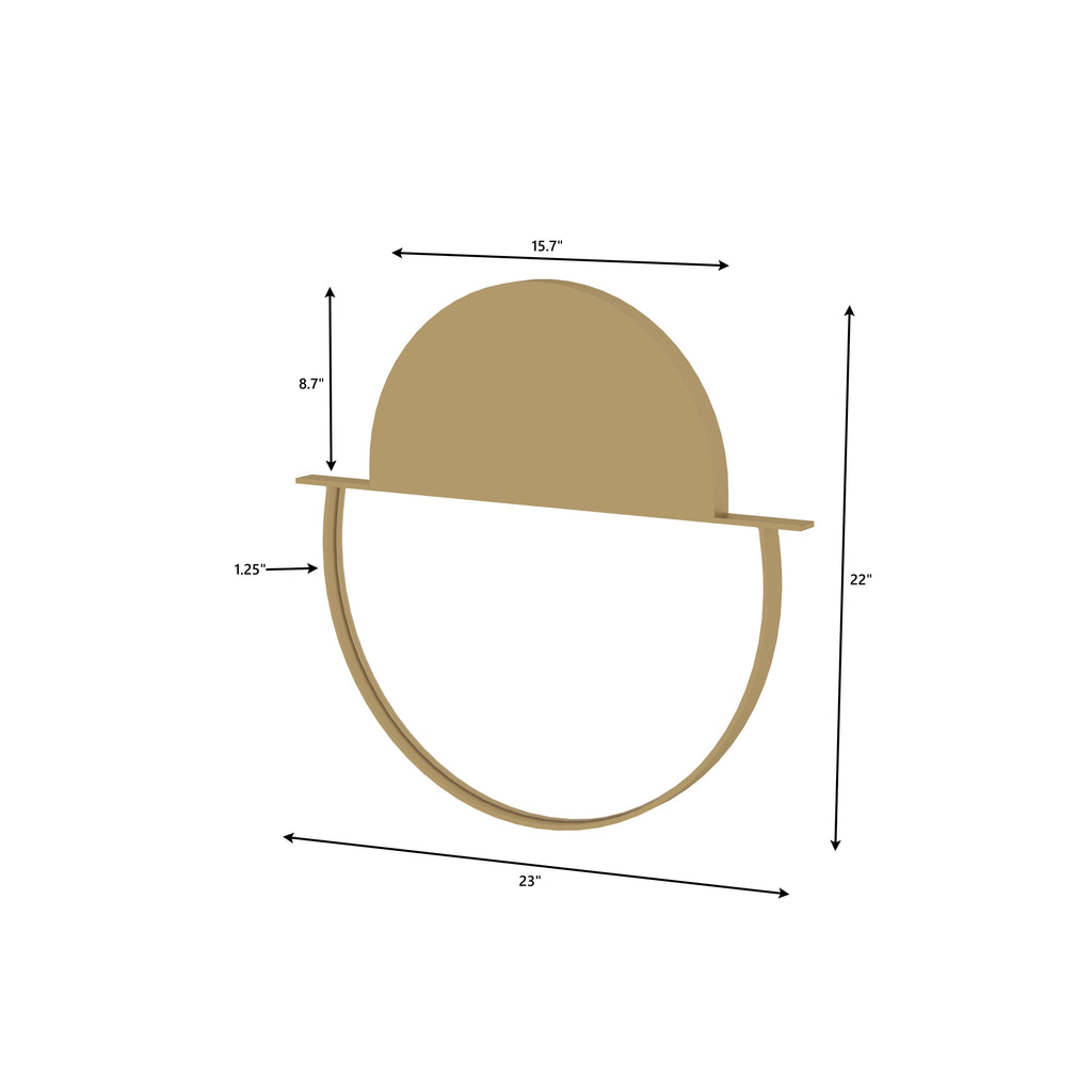Calla Oval Gold Metal Wall Mirror — view 6