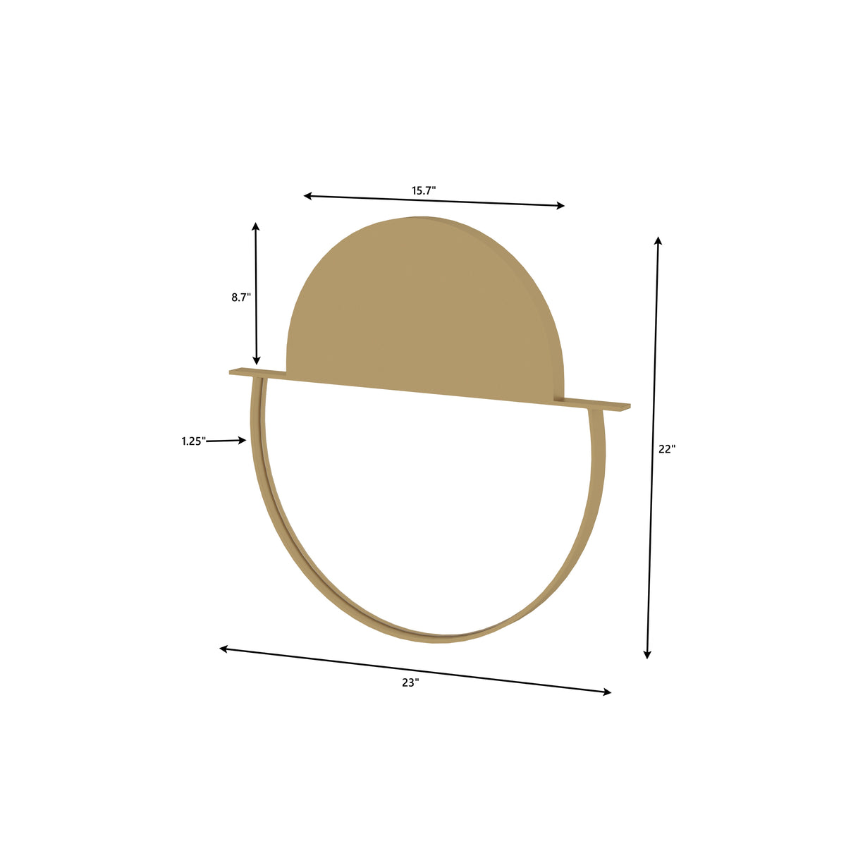 Calla Oval Gold Metal Wall Mirror — view 6