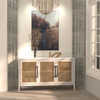 Aveline Cane Panelled Engineered Wood Sideboard — view 1