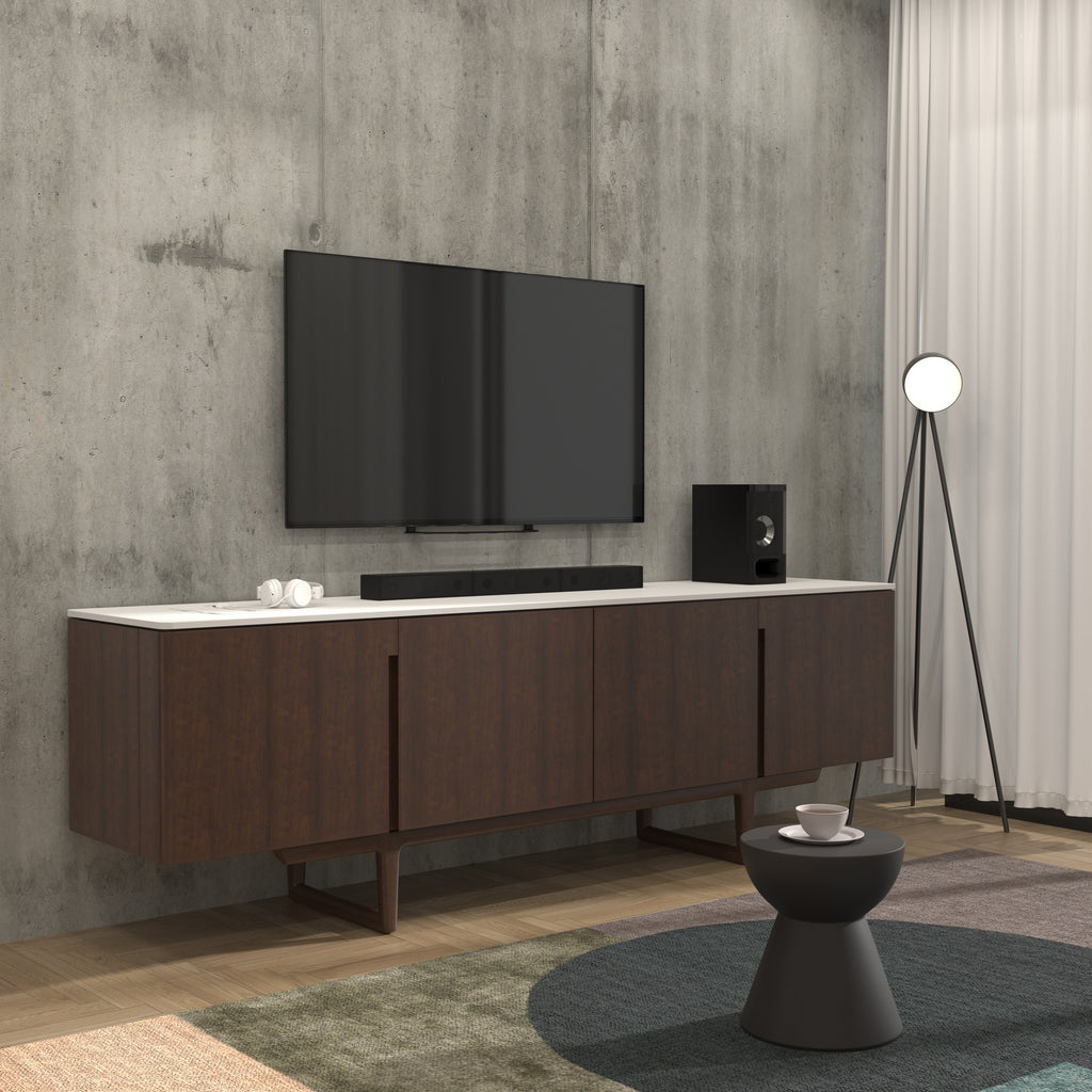 Faye White Two-Tone Engineered Wood TV Unit — view 1