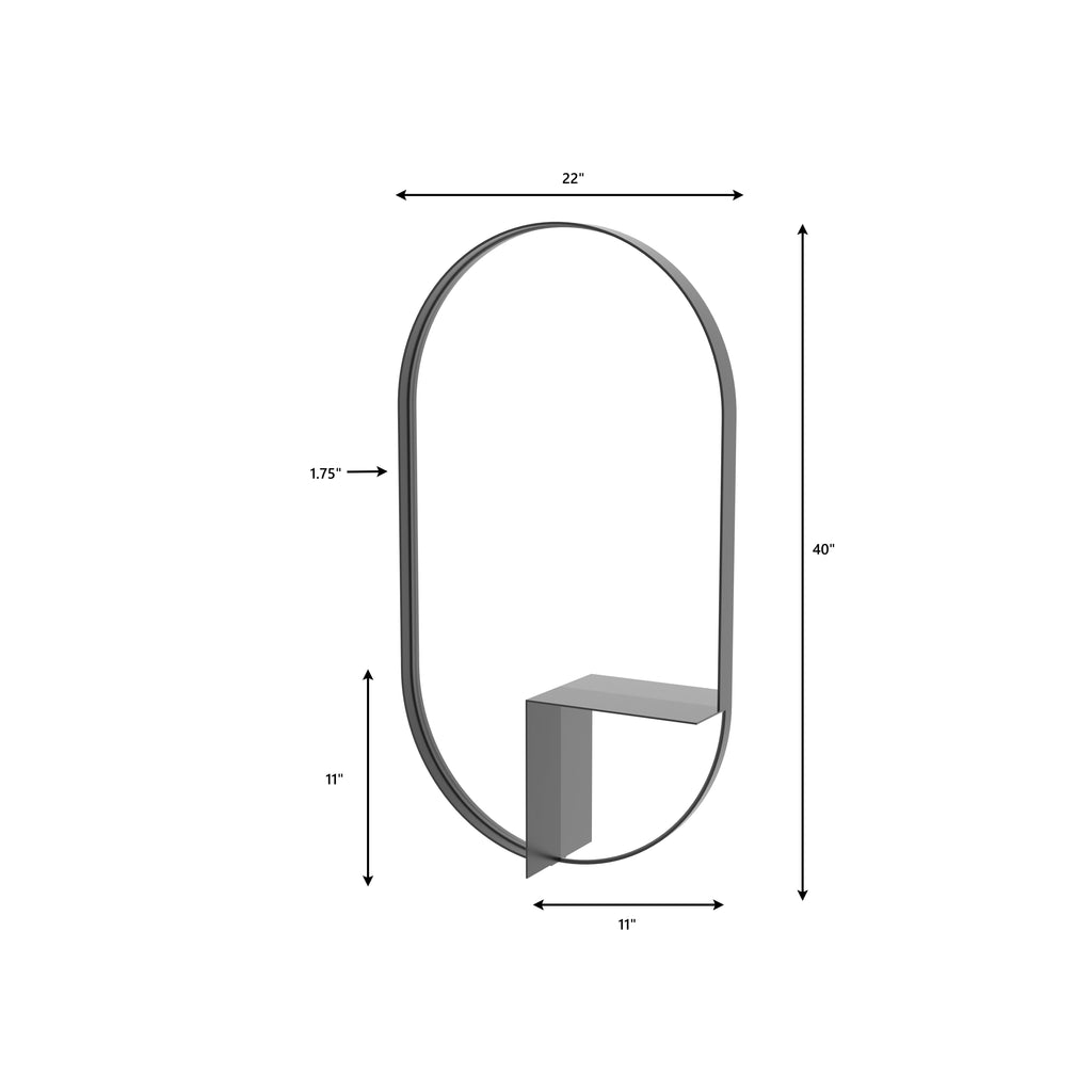 Elise Oval Black Metal Wall Mirror — view 6