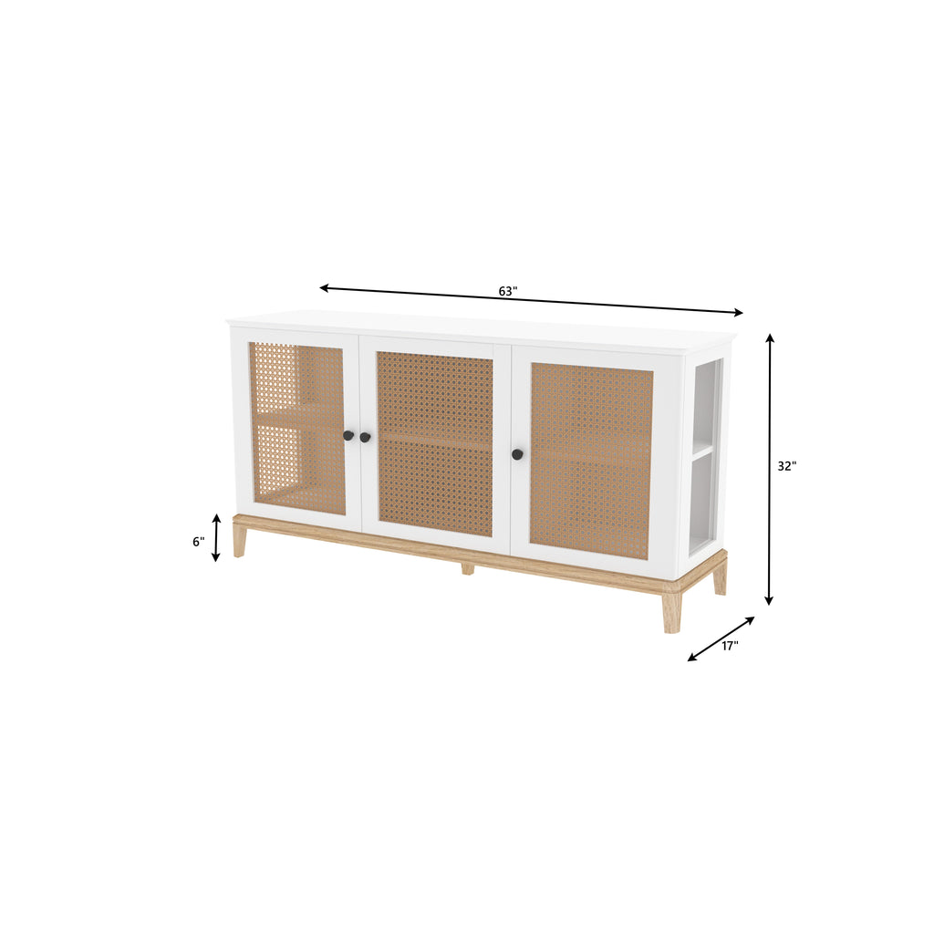 Bellamy Cane Panelled Engineered Wood Sideboard — view 2