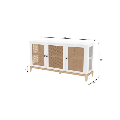 Bellamy Cane Panelled Engineered Wood Sideboard — view 2