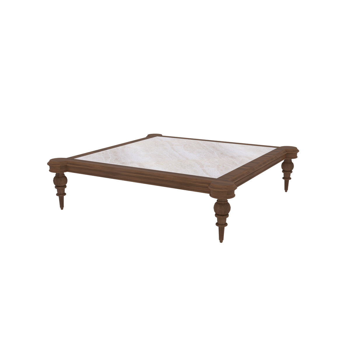 Bianco Marble Top Solid Wood Floor Dining Set – product image 10