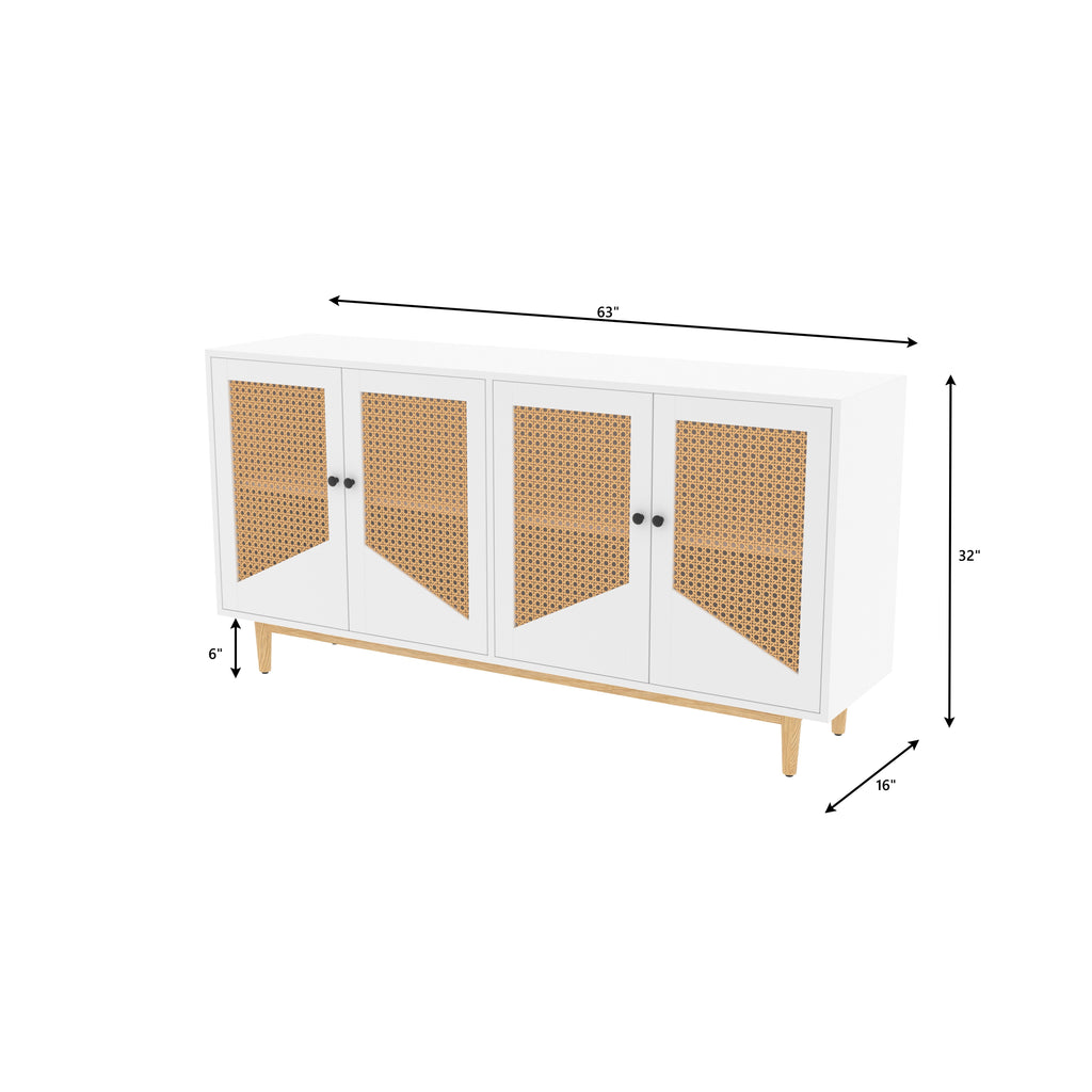 Briar Geometric Cane Engineered Wood Sideboard — view 7
