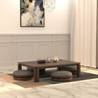 Kumo Solid Wood Floor Dining Set with Round Stools – product image 1
