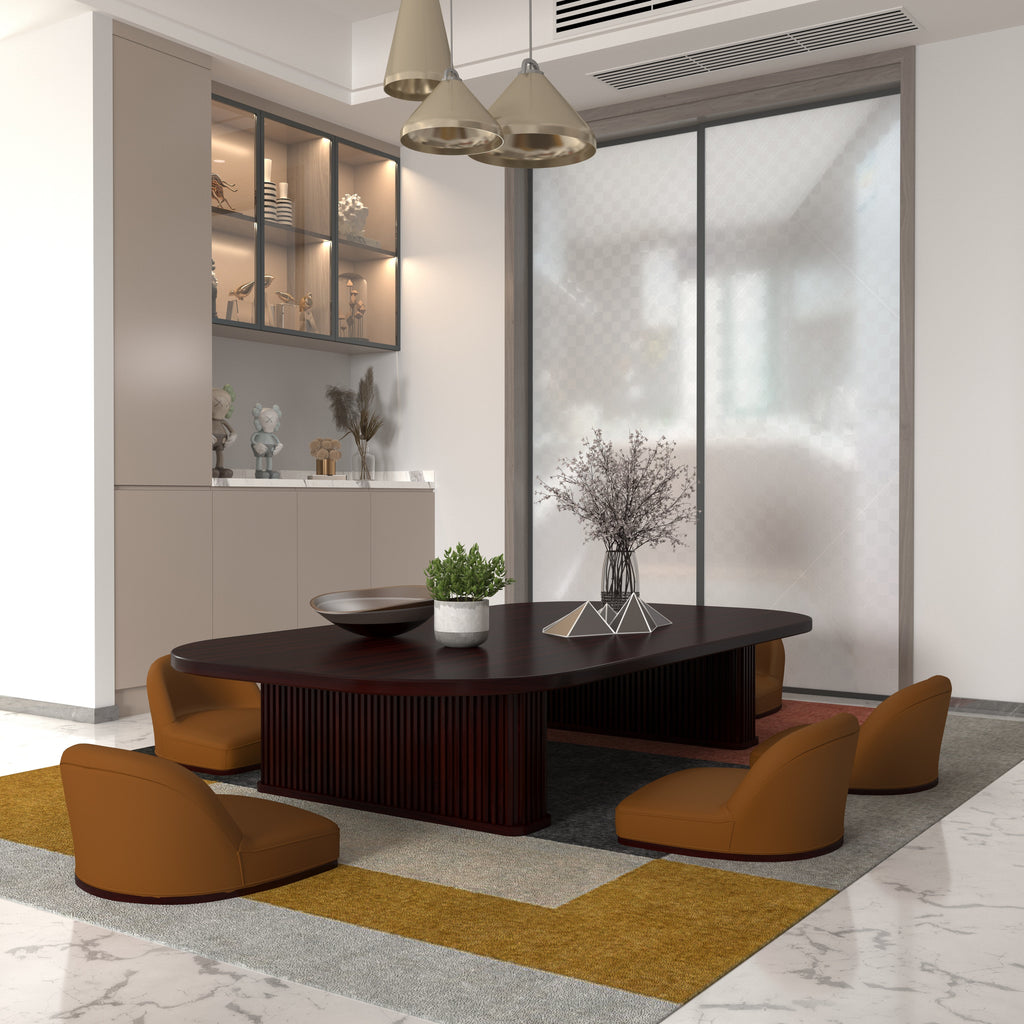 Aster Solid Wood Low Dining Set – product image 1