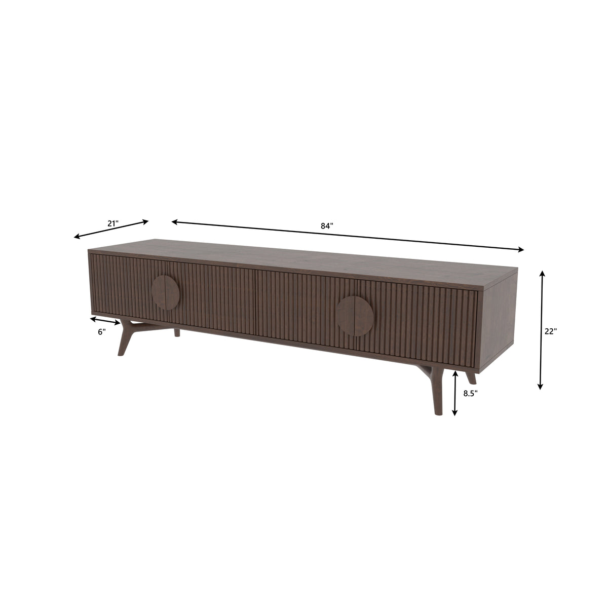 Dalia Panelled Mid-Century TV Unit — view 7