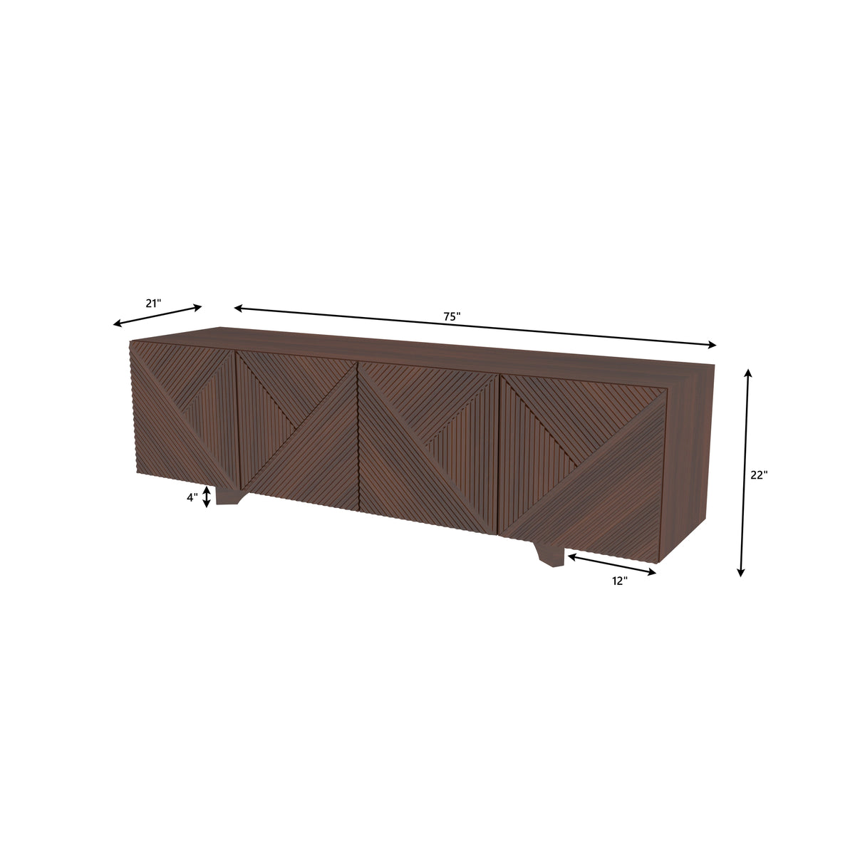 Evora Geometric Carved TV Unit — view 7
