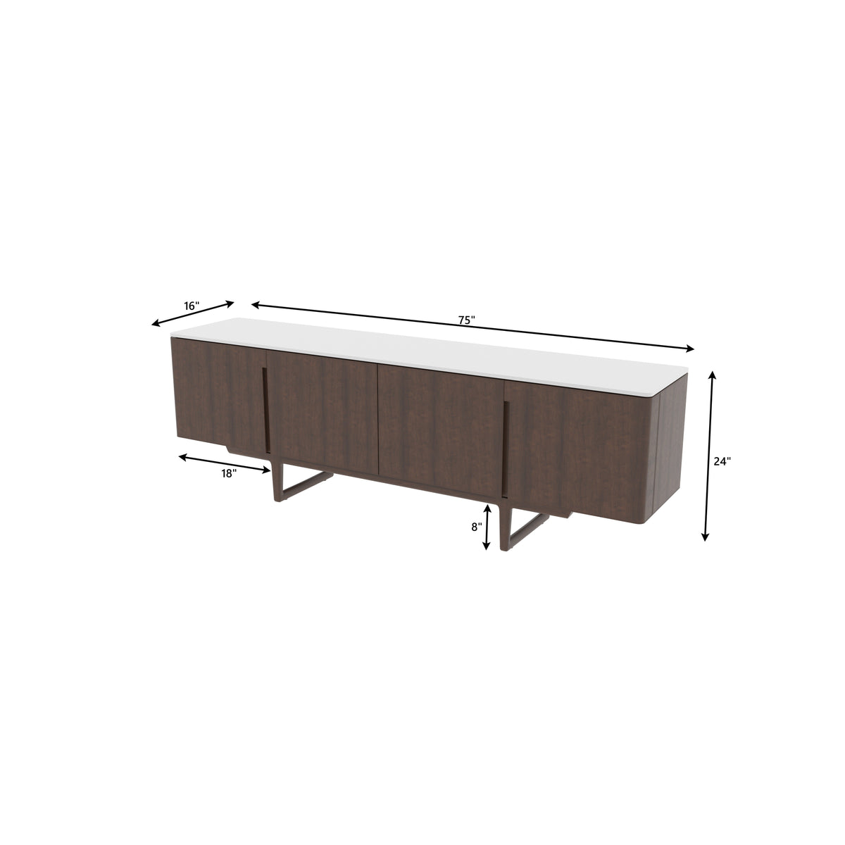 Faye White Two-Tone Engineered Wood TV Unit — view 7
