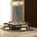 Bianco Marble Top Solid Wood Floor Dining Set – product image 1