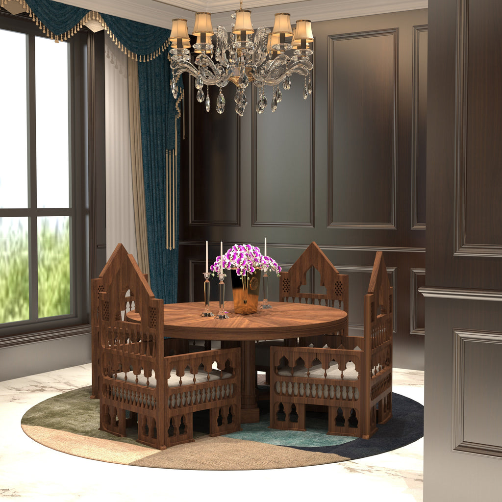 Evora Solid Wood Round Dining Set – product image 1