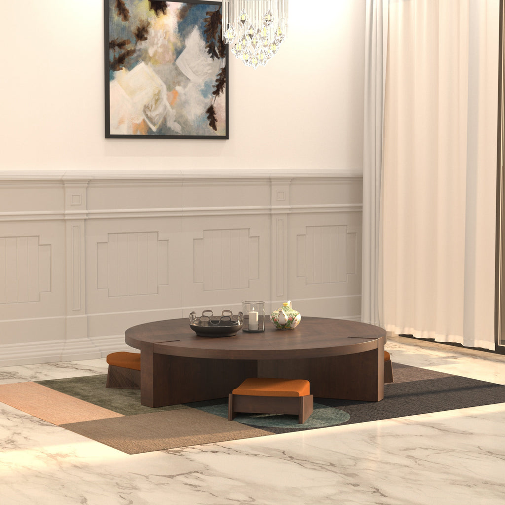 Enso Solid Wood Round Floor Dining Set – product image 1