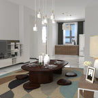Toki Solid Wood Oval Floor Dining Set – product image 1