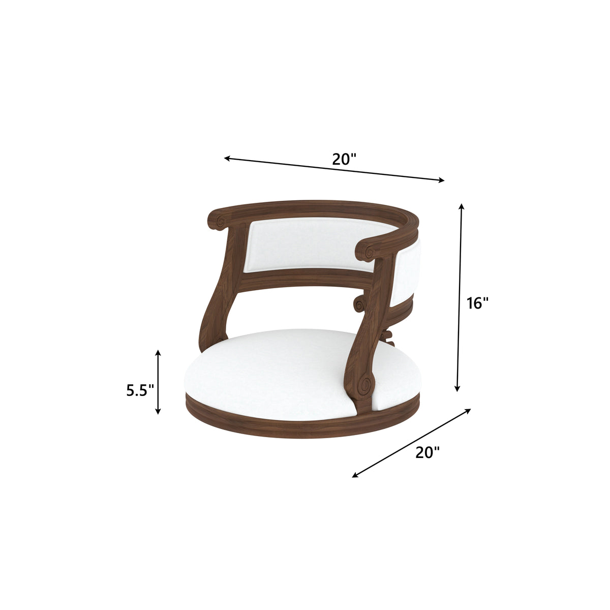 Bianco Marble Top Solid Wood Floor Dining Set – product image 3