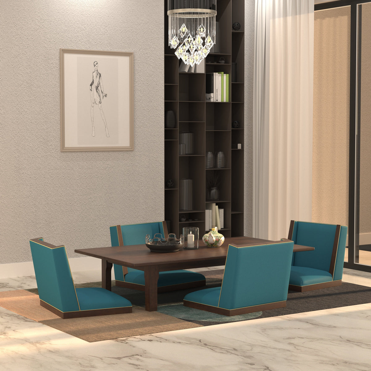 Cove Solid Wood Low Dining Set – product image 1