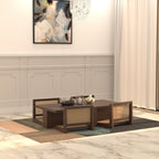 Sora Solid Wood Floor Dining Set with Cane Chairs – product image 1