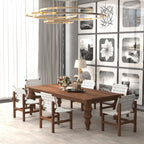 Veda Solid Wood Dining Set with Woven Chairs – product image 1