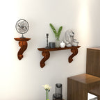 Sienna Carved Scroll Wall Shelf — view 1
