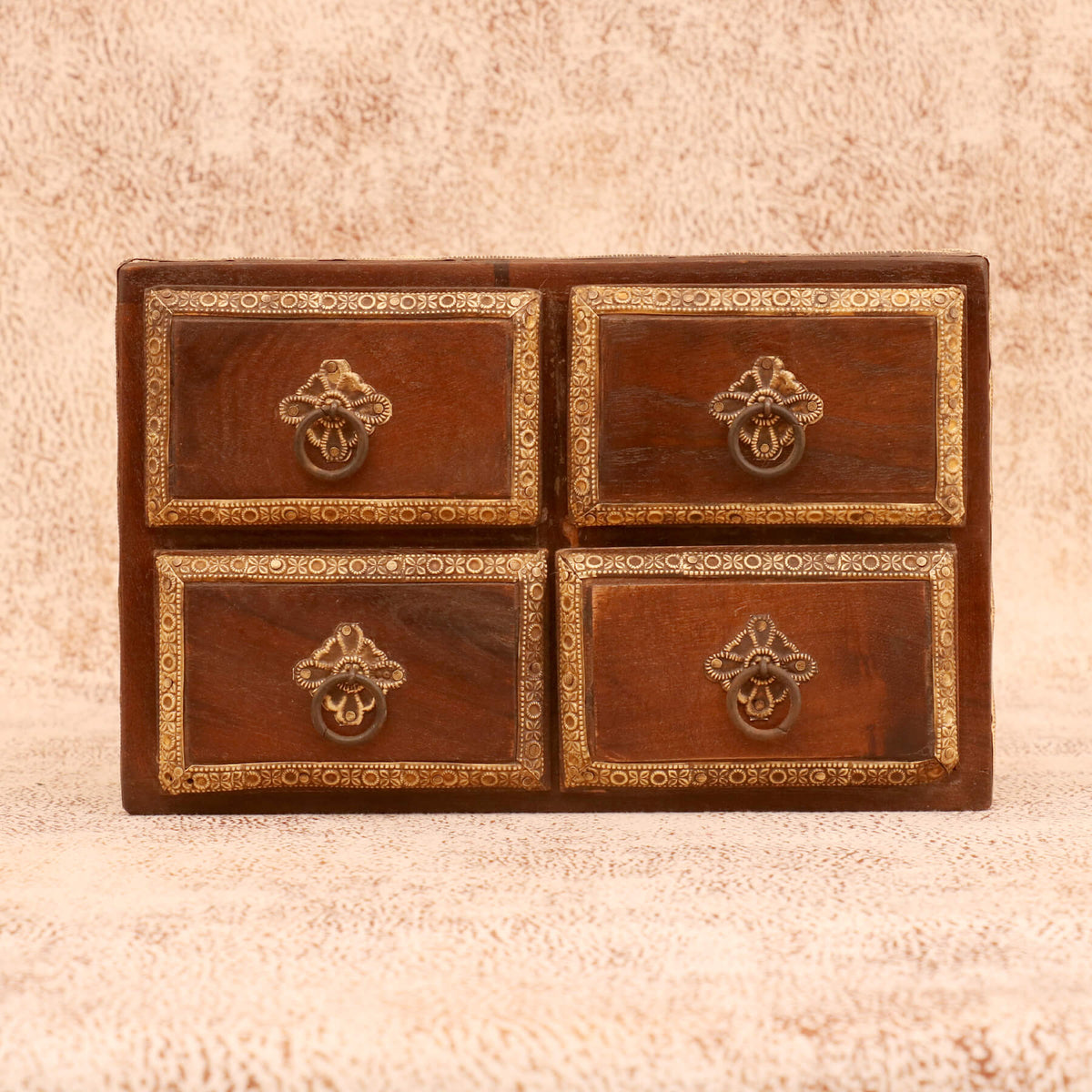 Selma Solid Wood Brass Detail Storage Box - Dark - product image 3