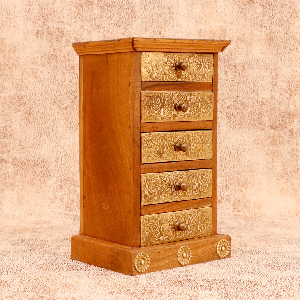 Fenn Solid Wood 5 Drawer Desk Chest - Natural - product image 4