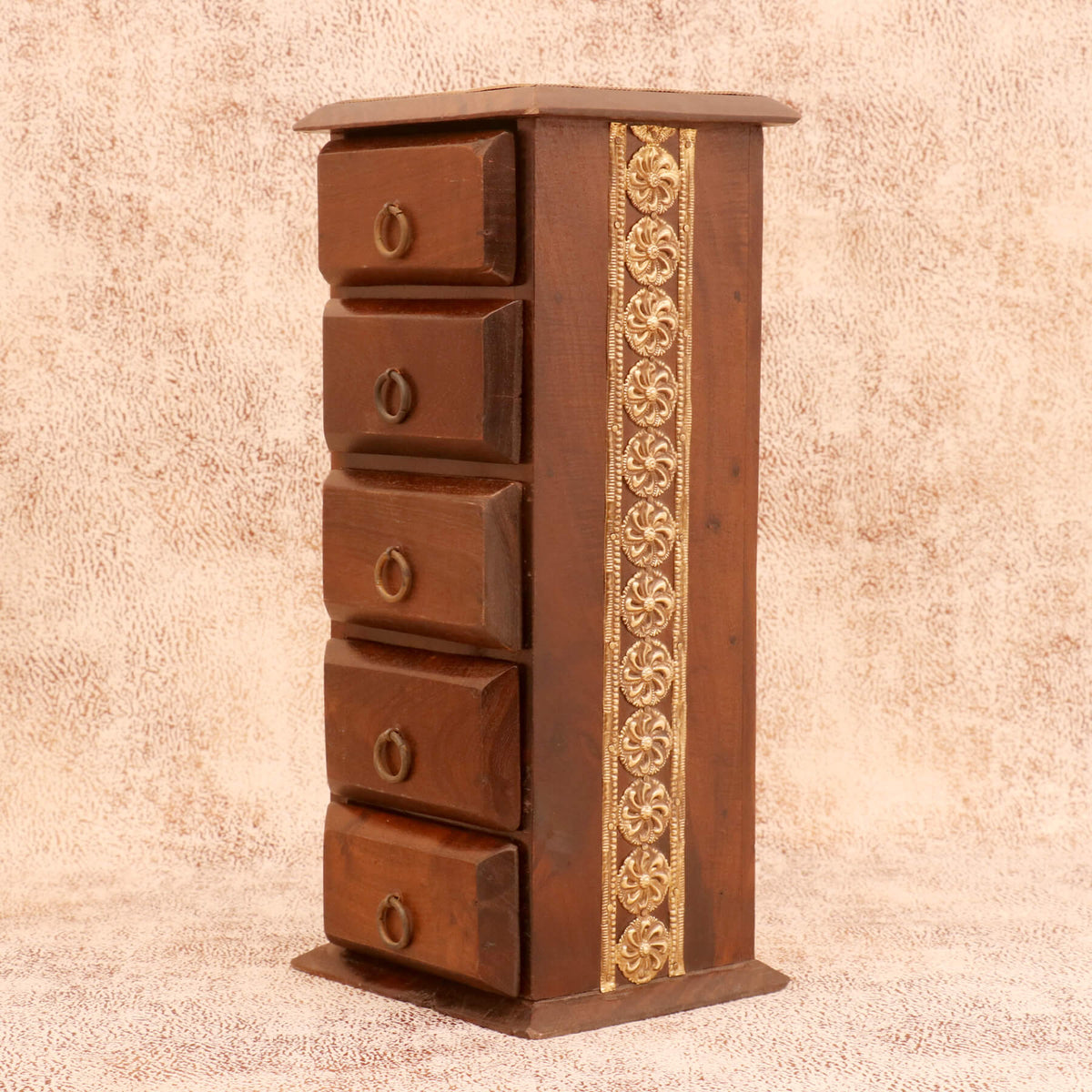 Linus Solid Wood Slim Drawer Tower - Dark - product image 2
