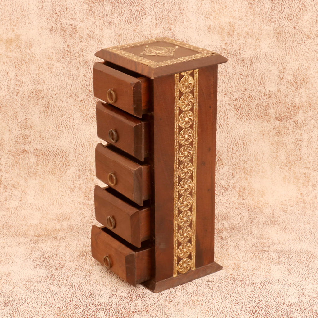 Linus Solid Wood Slim Drawer Tower - Dark - product image 3