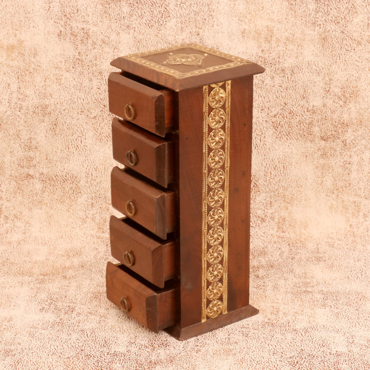 Linus Solid Wood Slim Drawer Tower - Dark - product image 3