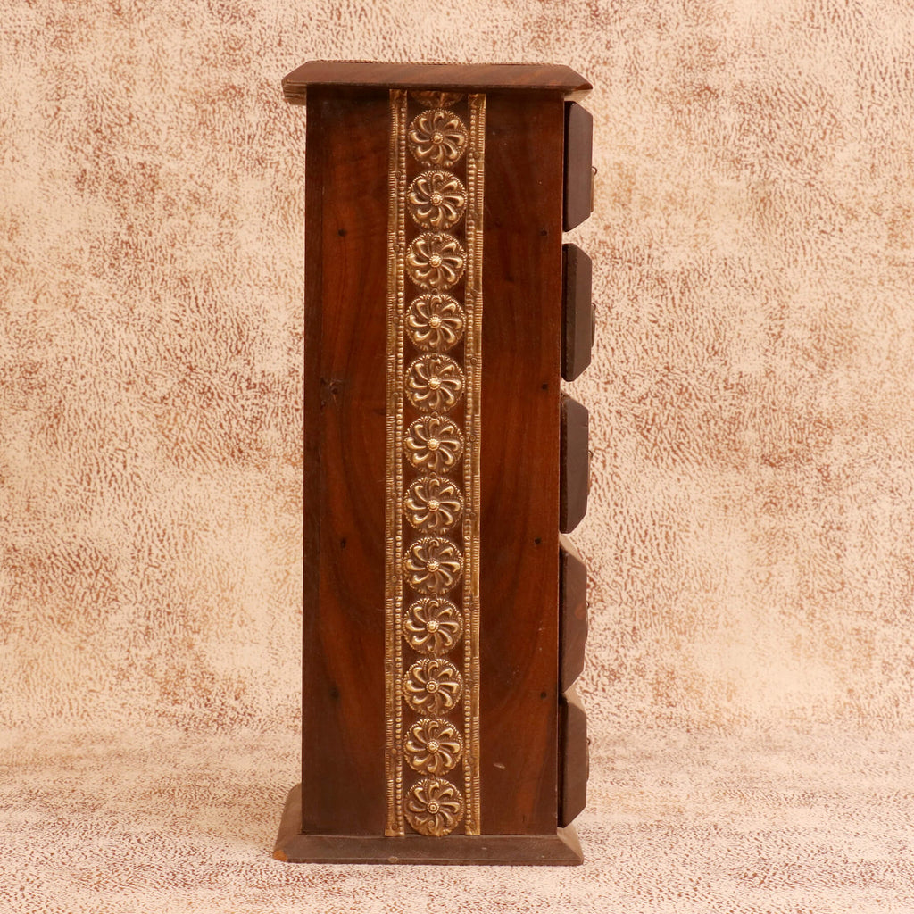 Linus Solid Wood Slim Drawer Tower - Dark - product image 5
