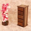 Linus Solid Wood Slim Drawer Tower - Dark - product image 1