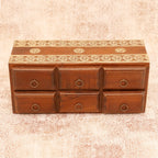Elian Solid Wood 6 Drawer Desk Chest - Brown - product image 5