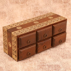 Elian Solid Wood 6 Drawer Desk Chest - Brown - product image 3
