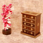 Esme Solid Wood Diamond Detail Drawer Chest - Dark - product image 3