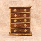 Esme Solid Wood Diamond Detail Drawer Chest - Dark - product image 4