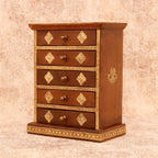 Esme Solid Wood Diamond Detail Drawer Chest - Dark - product image 5