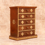 Esme Solid Wood Diamond Detail Drawer Chest - Dark - product image 6