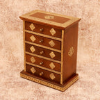 Esme Solid Wood Diamond Detail Drawer Chest - Dark - product image 7